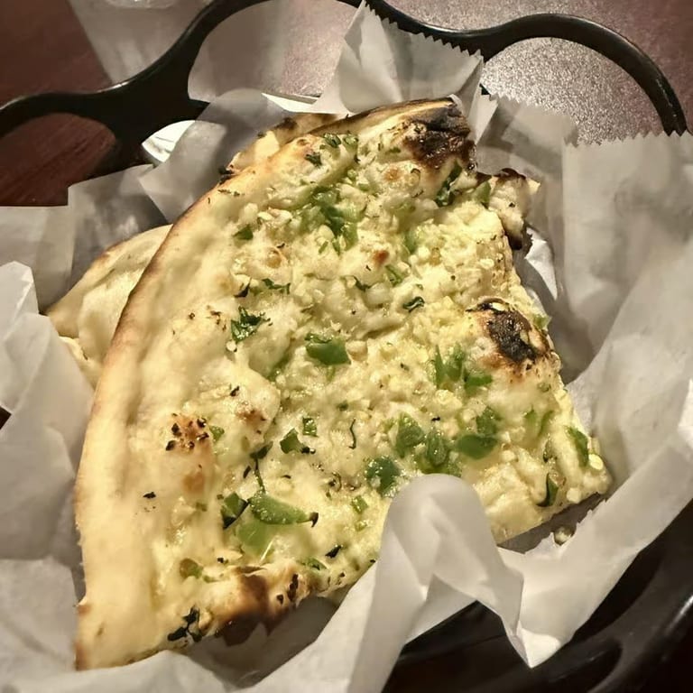 Delicious Garlic Naan and Indian Cuisine